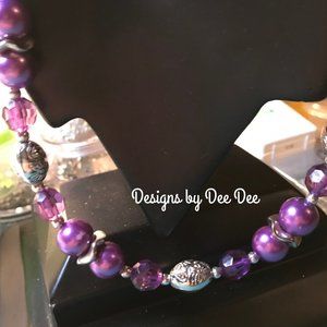 5/$20🔥Violet & Silver Beaded Necklace🔥